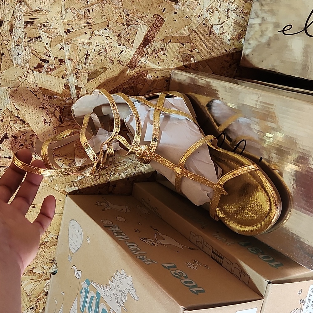 Ellie gladiator gold sandals